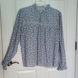 Zara Large Blue Long-sleeved top